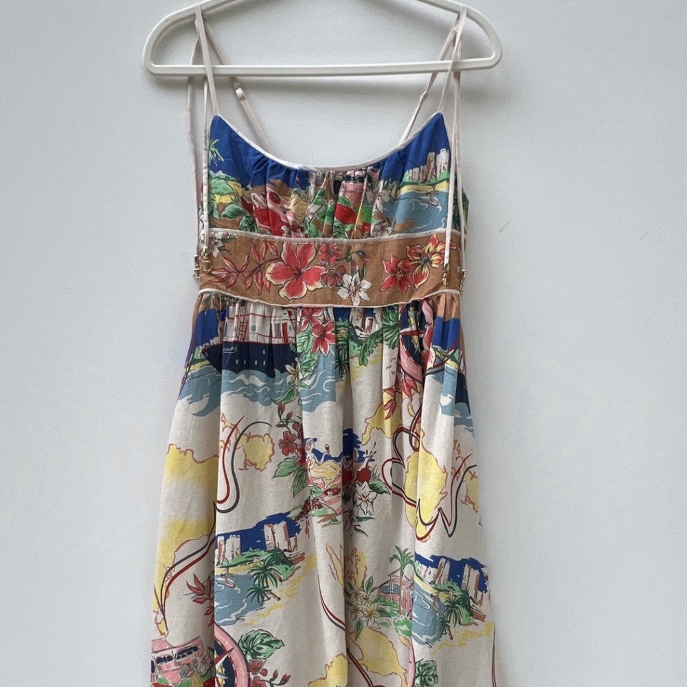 Christian Lacroix Alight Picnic Midi Dress in Nautical Map